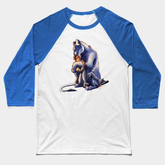 The Blue Lion Baseball T-Shirt by CrossRoadArt